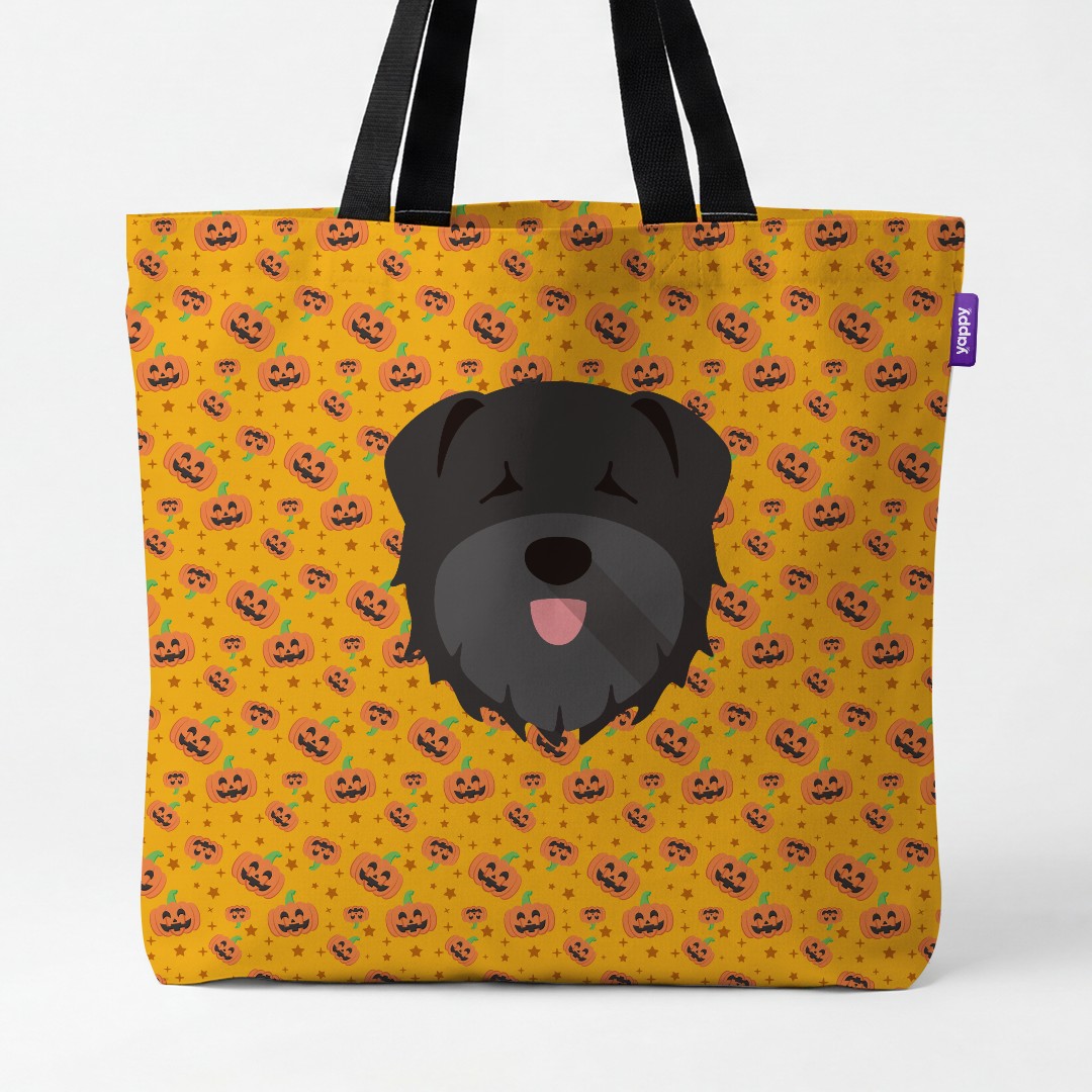 'Happy Pumpkin' - Personalized {breedCommonName} Canvas Bag