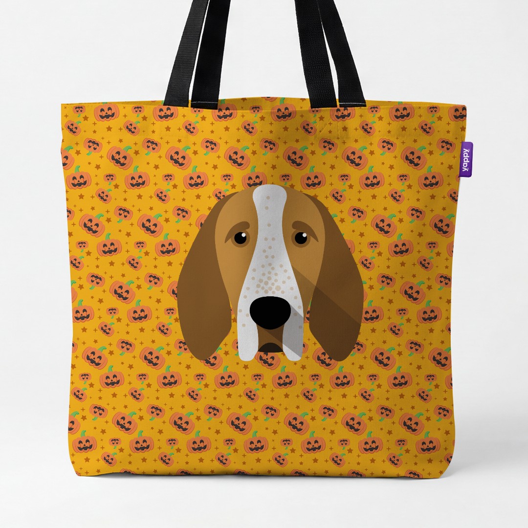 'Happy Pumpkin' - Personalised {breedCommonName} Canvas Bag