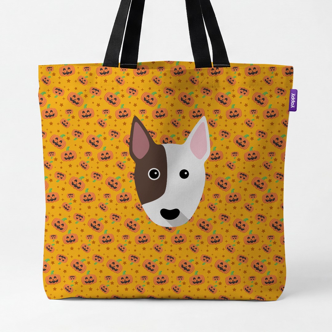 'Happy Pumpkin' - Personalized {breedCommonName} Canvas Bag