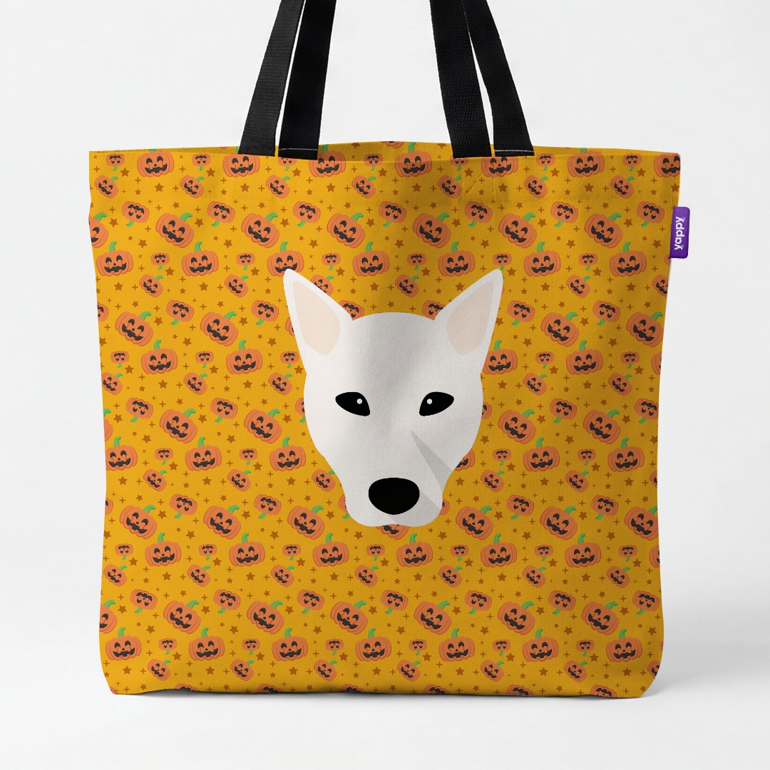 'Happy Pumpkin' - Personalized {breedCommonName} Canvas Bag