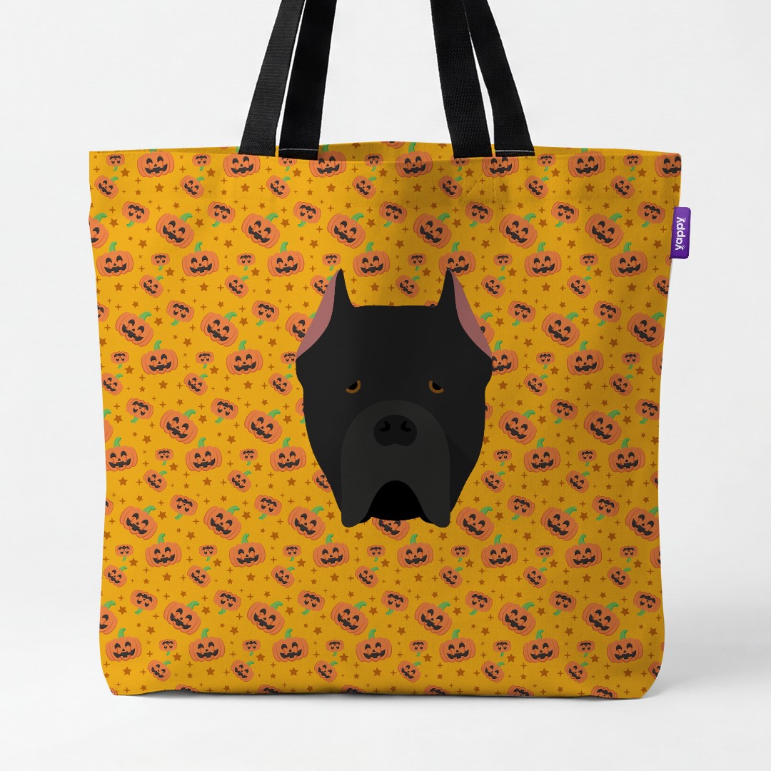 'Happy Pumpkin' - Personalized {breedCommonName} Canvas Bag