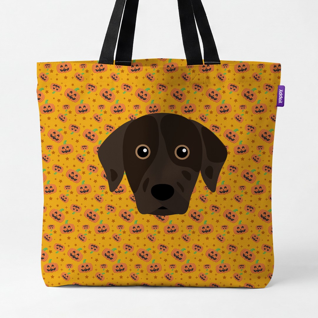 'Happy Pumpkin' - Personalized {breedCommonName} Canvas Bag