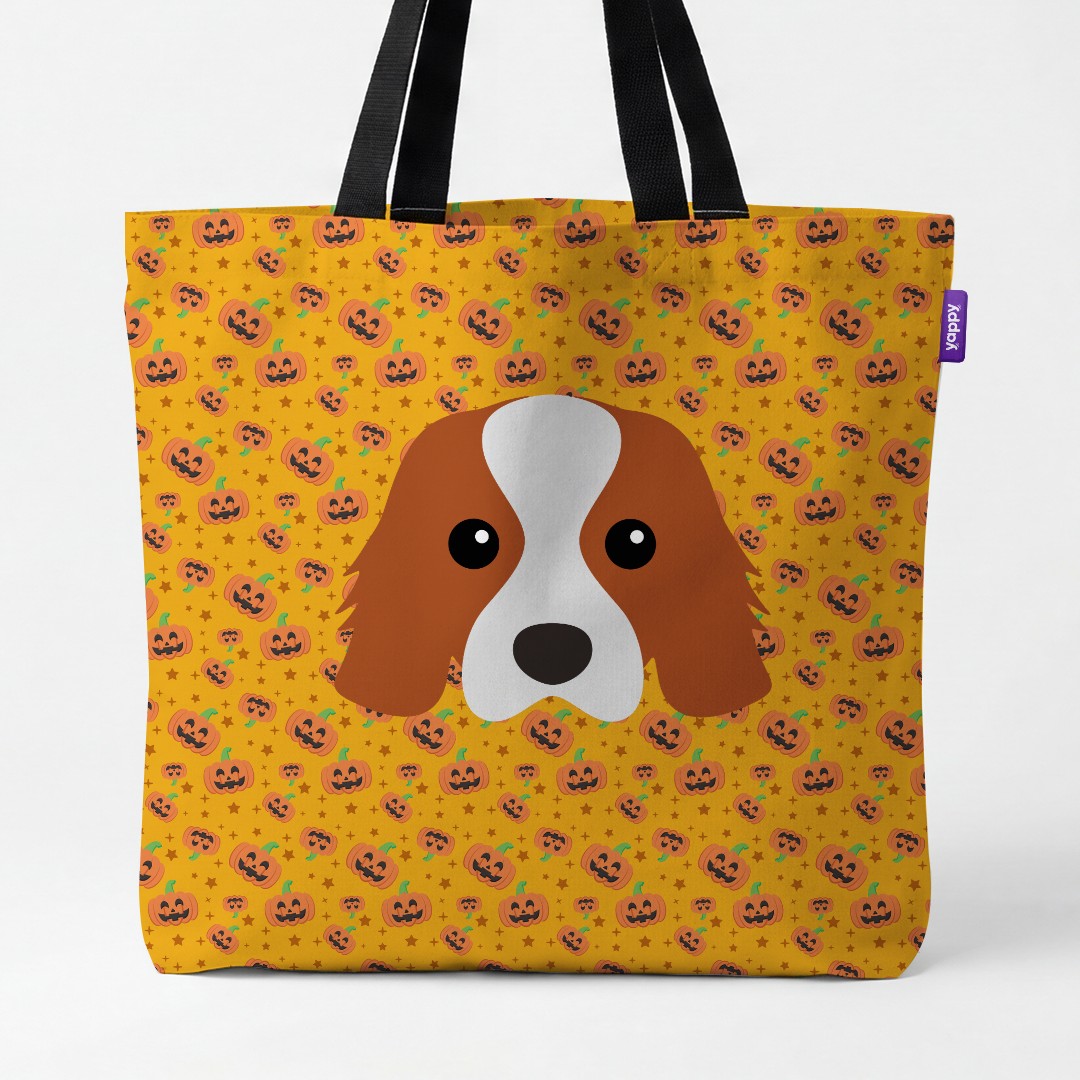 'Happy Pumpkin' - Personalised {breedCommonName} Canvas Bag