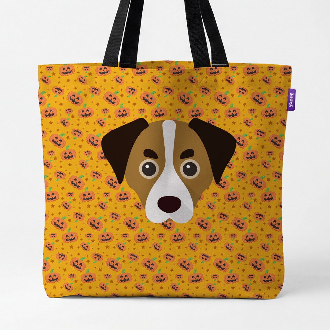 'Happy Pumpkin' - Personalised {breedCommonName} Canvas Bag