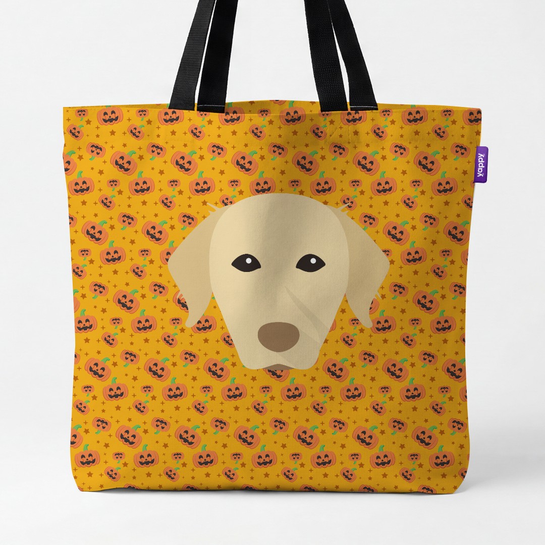 'Happy Pumpkin' - Personalized {breedCommonName} Canvas Bag