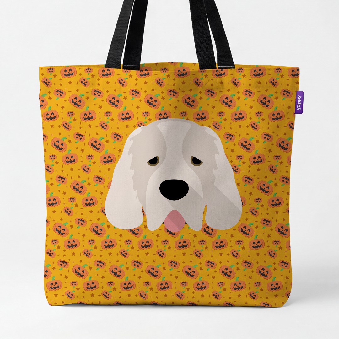 'Happy Pumpkin' - Personalized {breedCommonName} Canvas Bag