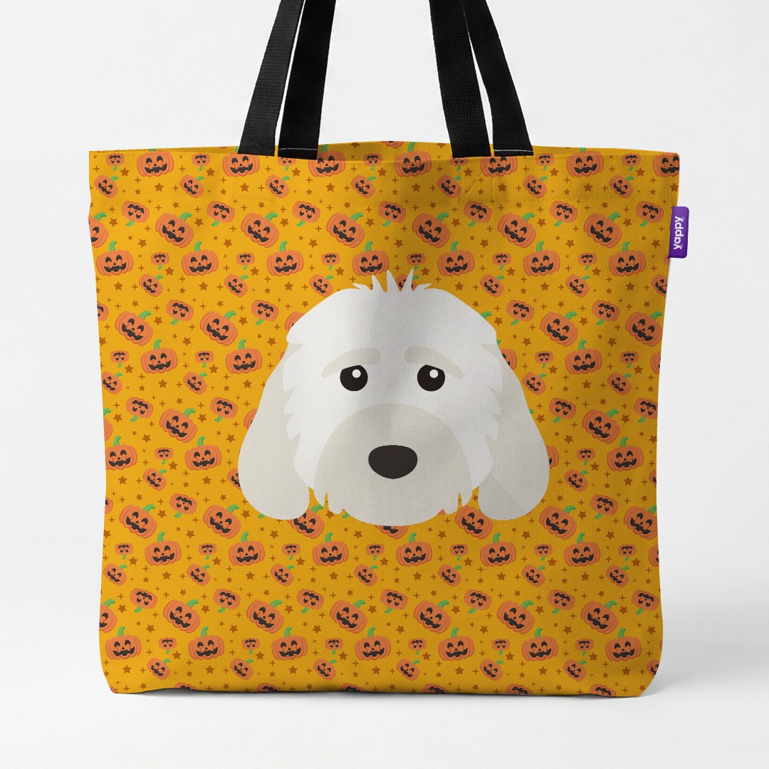 'Happy Pumpkin' - Personalized {breedCommonName} Canvas Bag