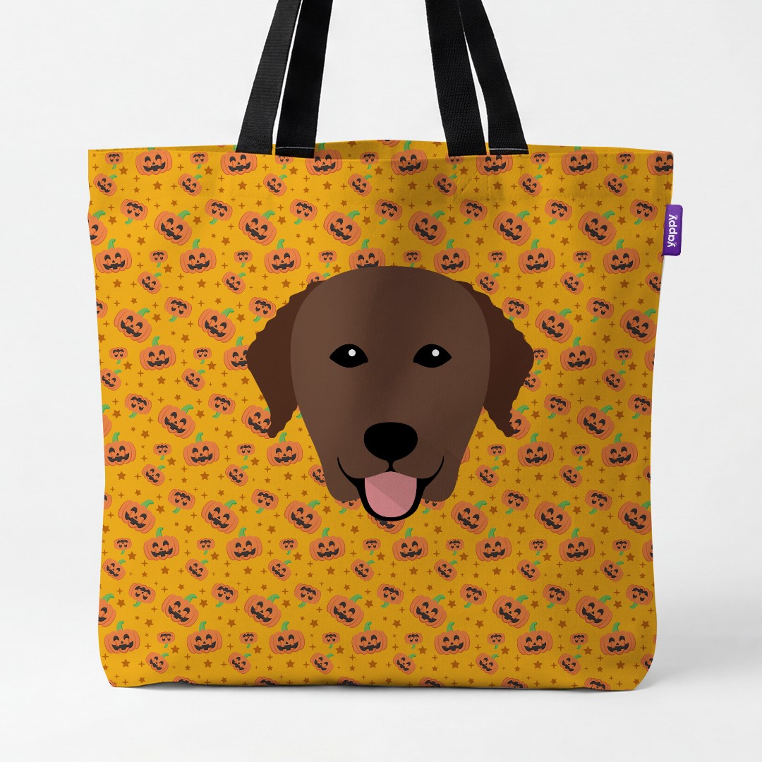 'Happy Pumpkin' - Personalized {breedCommonName} Canvas Bag
