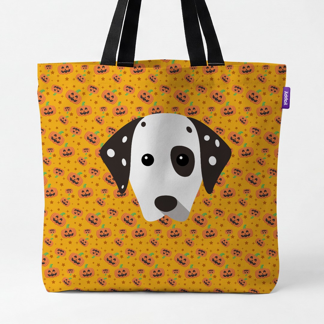 'Happy Pumpkin' - Personalised {breedCommonName} Canvas Bag