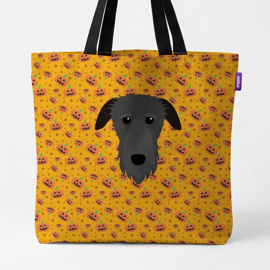 'Happy Pumpkin' - Personalized {breedCommonName} Canvas Bag