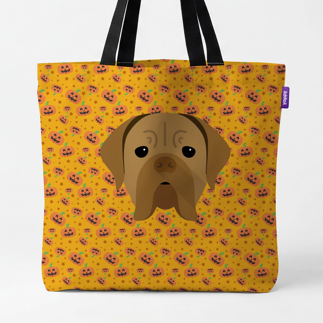 'Happy Pumpkin' - Personalized {breedCommonName} Canvas Bag