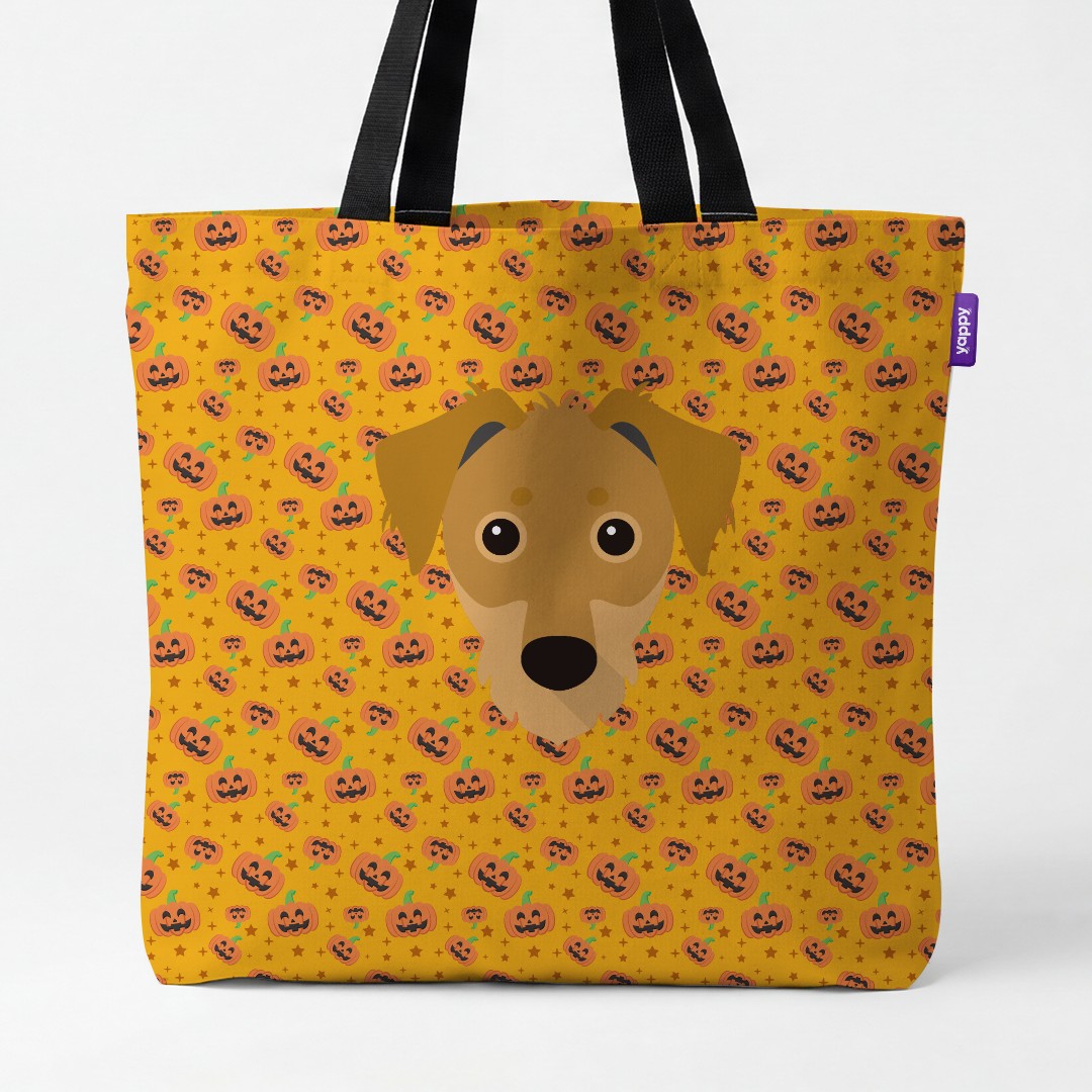 'Happy Pumpkin' - Personalized {breedCommonName} Canvas Bag