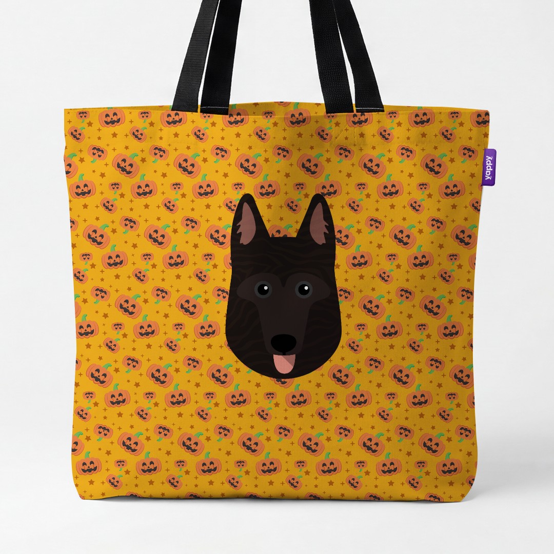 'Happy Pumpkin' - Personalized {breedCommonName} Canvas Bag