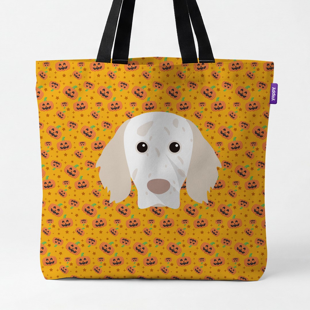 'Happy Pumpkin' - Personalized {breedCommonName} Canvas Bag