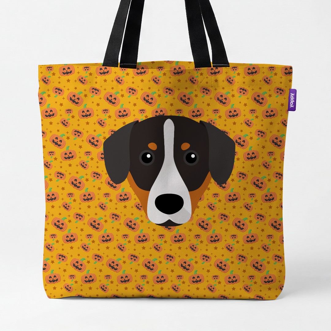'Happy Pumpkin' - Personalized {breedCommonName} Canvas Bag