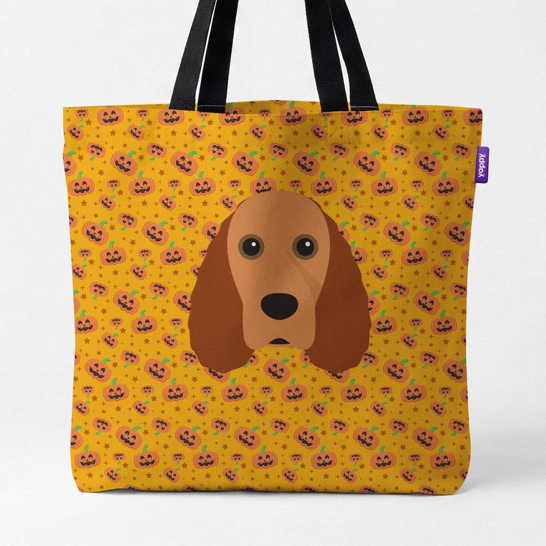 'Happy Pumpkin' - Personalized {breedCommonName} Canvas Bag