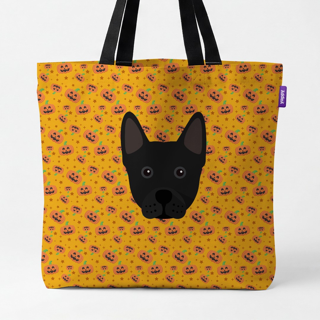 'Happy Pumpkin' - Personalised {breedCommonName} Canvas Bag