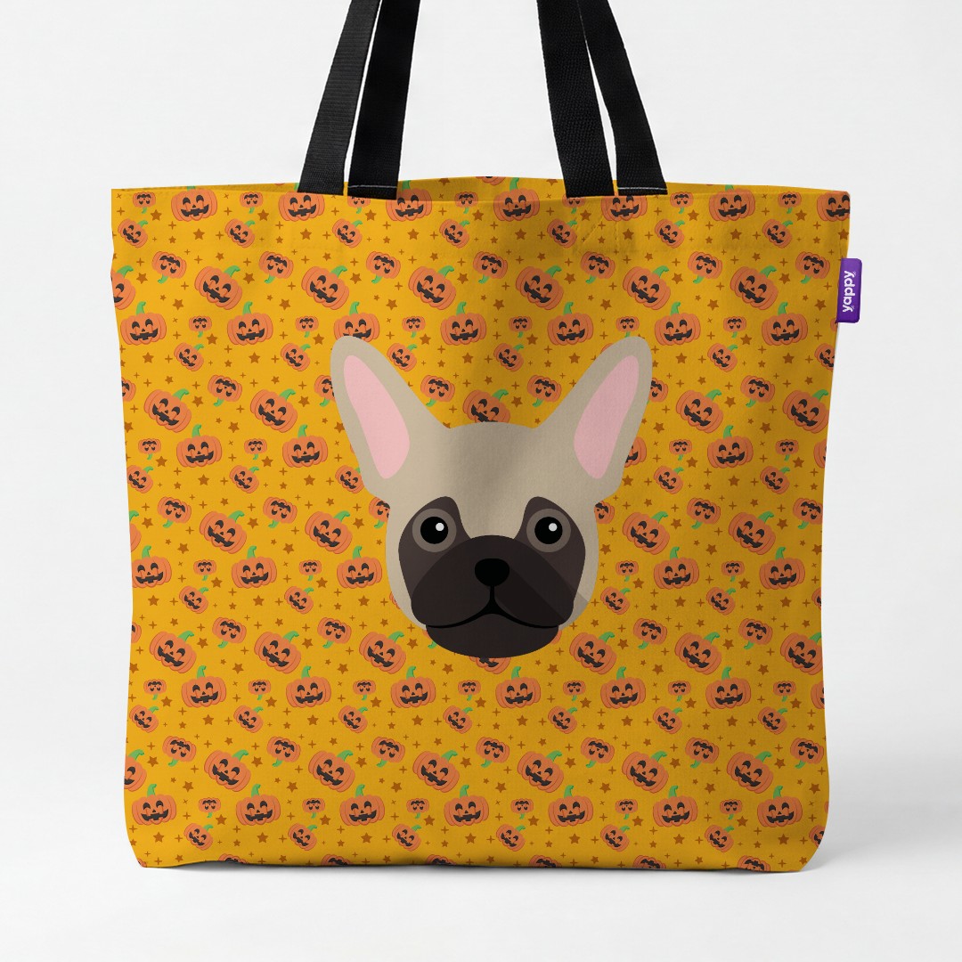 'Happy Pumpkin' - Personalized {breedCommonName} Canvas Bag