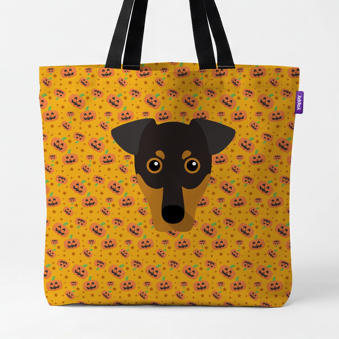 'Happy Pumpkin' - Personalized {breedCommonName} Canvas Bag