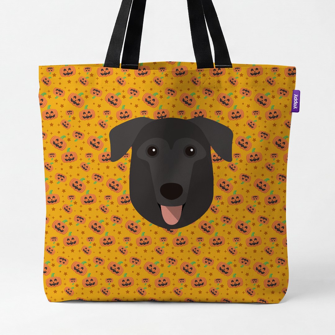 'Happy Pumpkin' - Personalized {breedCommonName} Canvas Bag
