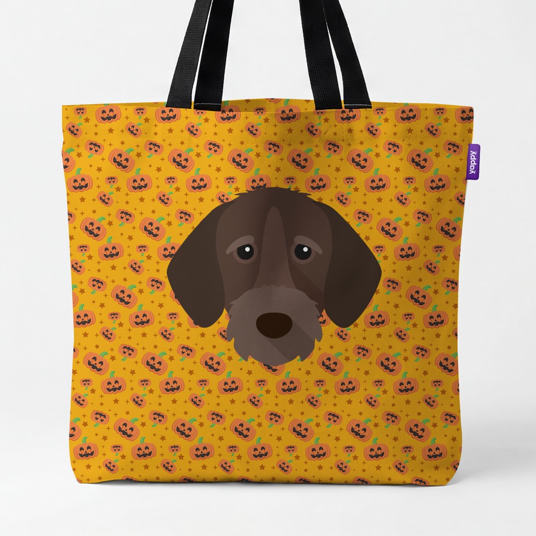 'Happy Pumpkin' - Personalized {breedCommonName} Canvas Bag
