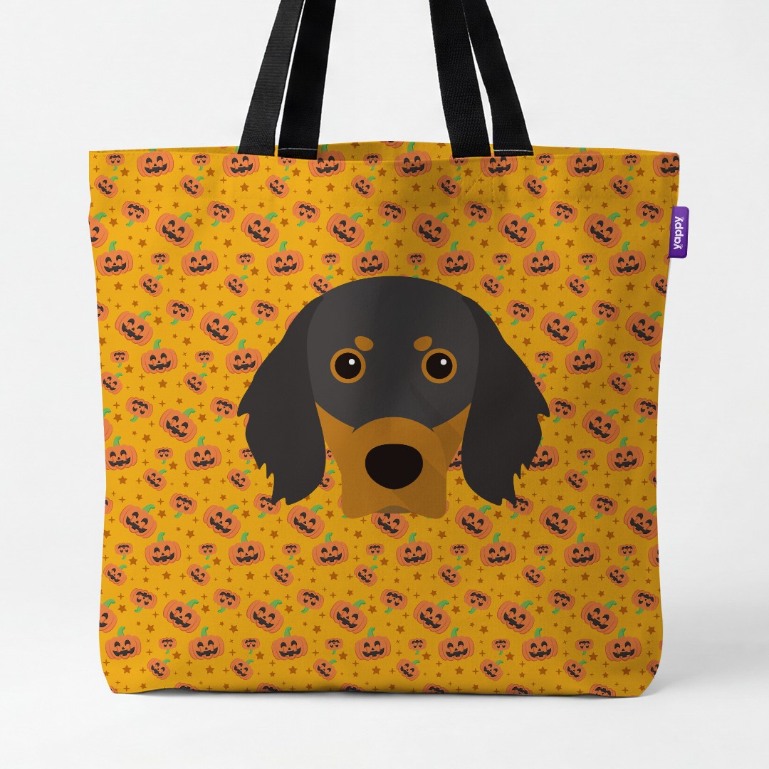 'Happy Pumpkin' - Personalized {breedCommonName} Canvas Bag