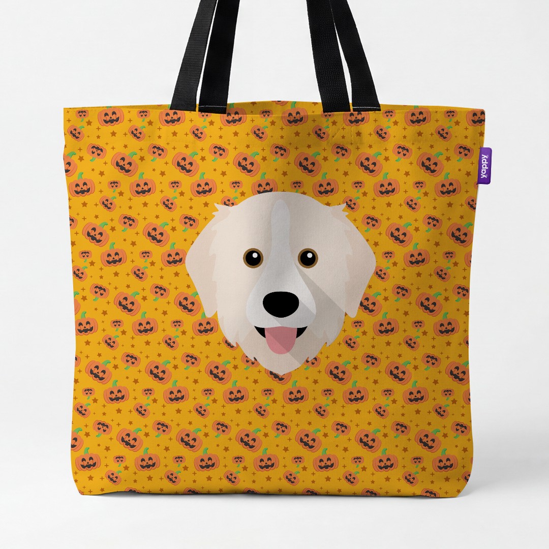 'Happy Pumpkin' - Personalized {breedCommonName} Canvas Bag