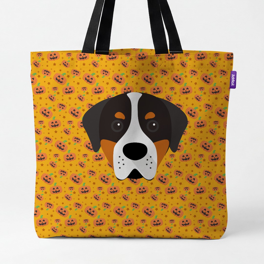 'Happy Pumpkin' - Personalized {breedCommonName} Canvas Bag