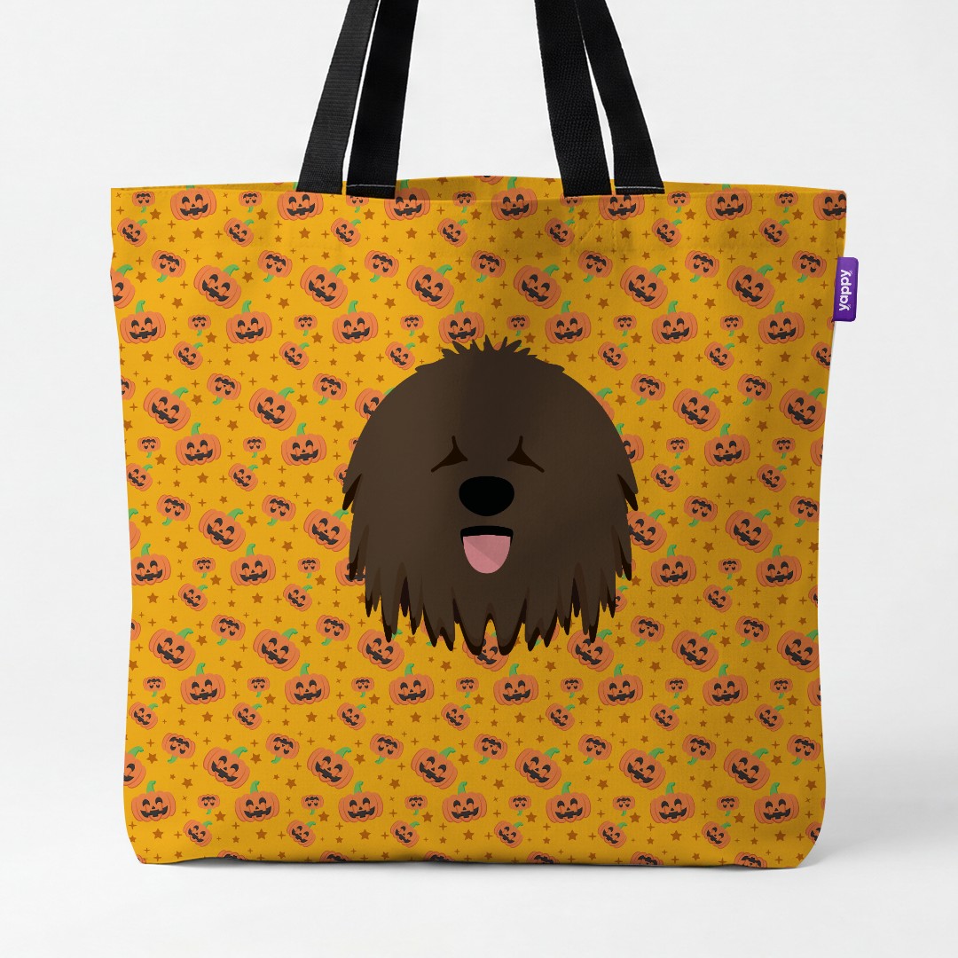 'Happy Pumpkin' - Personalized {breedCommonName} Canvas Bag