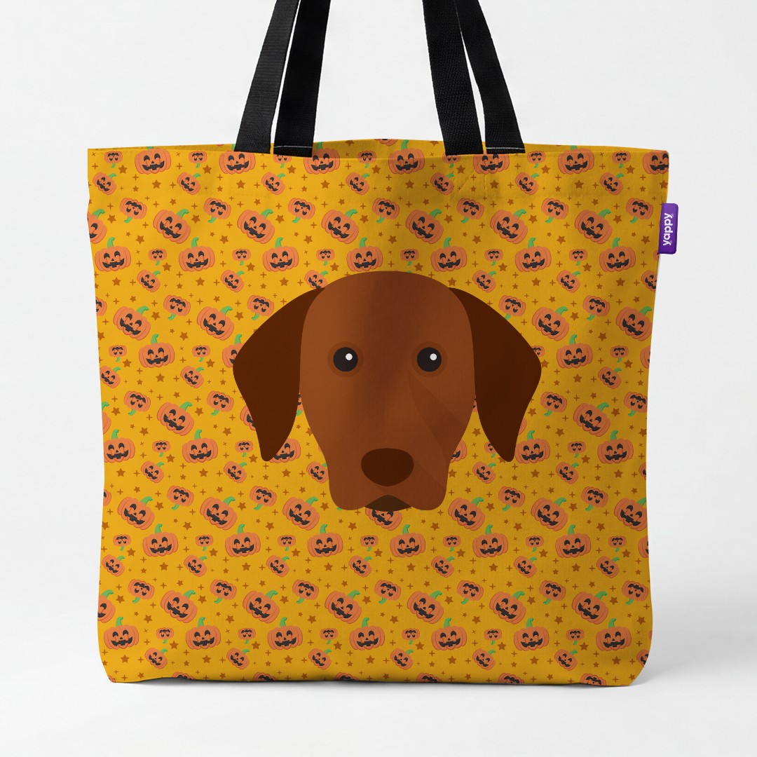 'Happy Pumpkin' - Personalized {breedCommonName} Canvas Bag