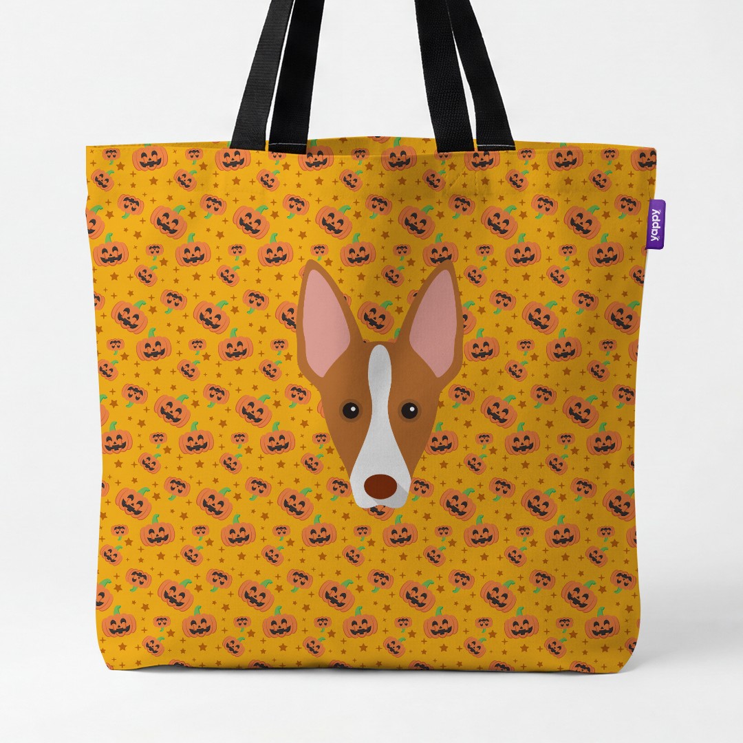 'Happy Pumpkin' - Personalised {breedCommonName} Canvas Bag
