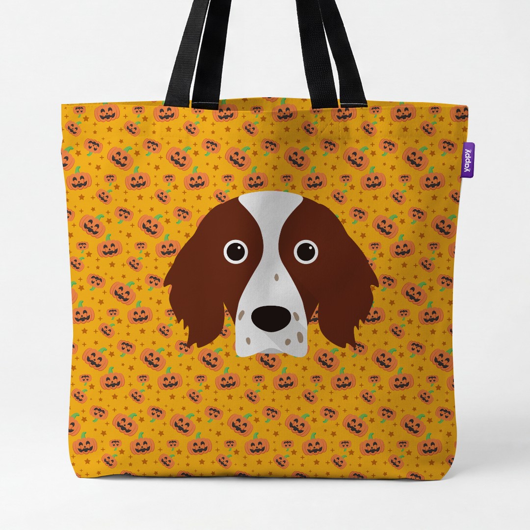 'Happy Pumpkin' - Personalized {breedCommonName} Canvas Bag