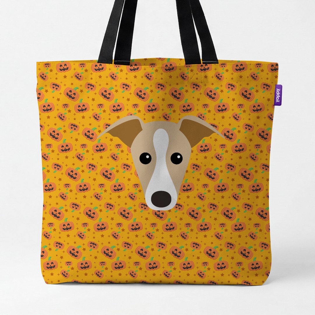 'Happy Pumpkin' - Personalized {breedCommonName} Canvas Bag