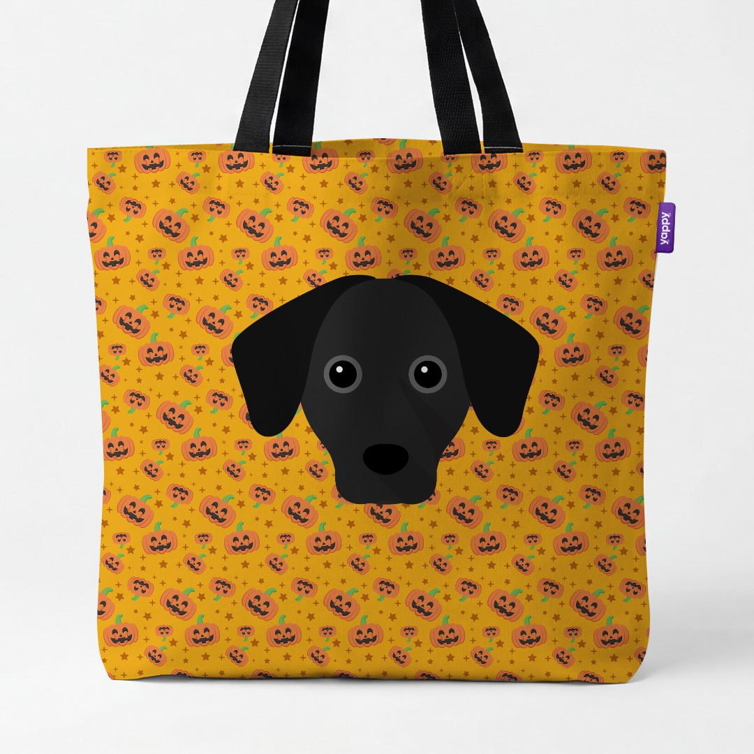 'Happy Pumpkin' - Personalized {breedCommonName} Canvas Bag