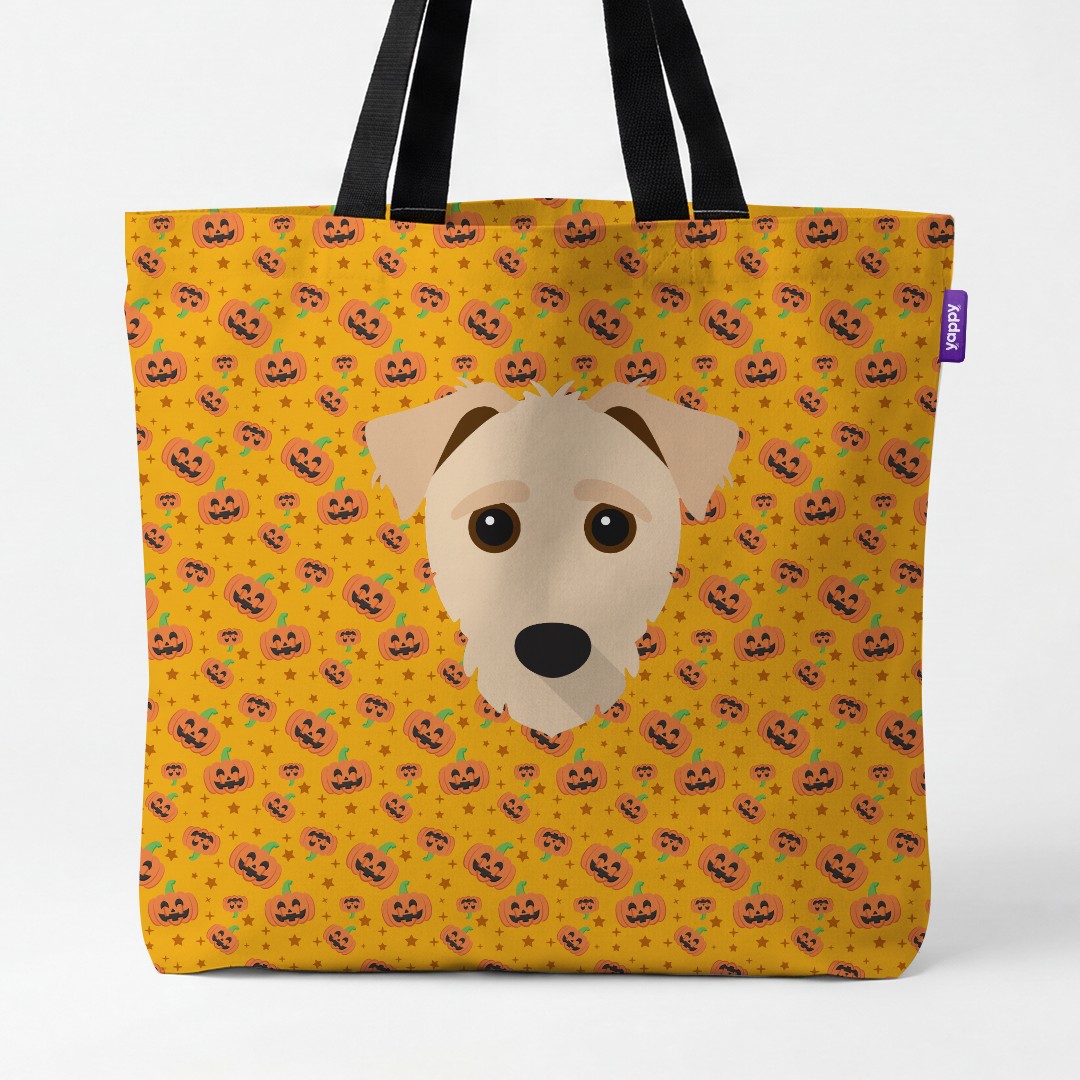 'Happy Pumpkin' - Personalized {breedCommonName} Canvas Bag