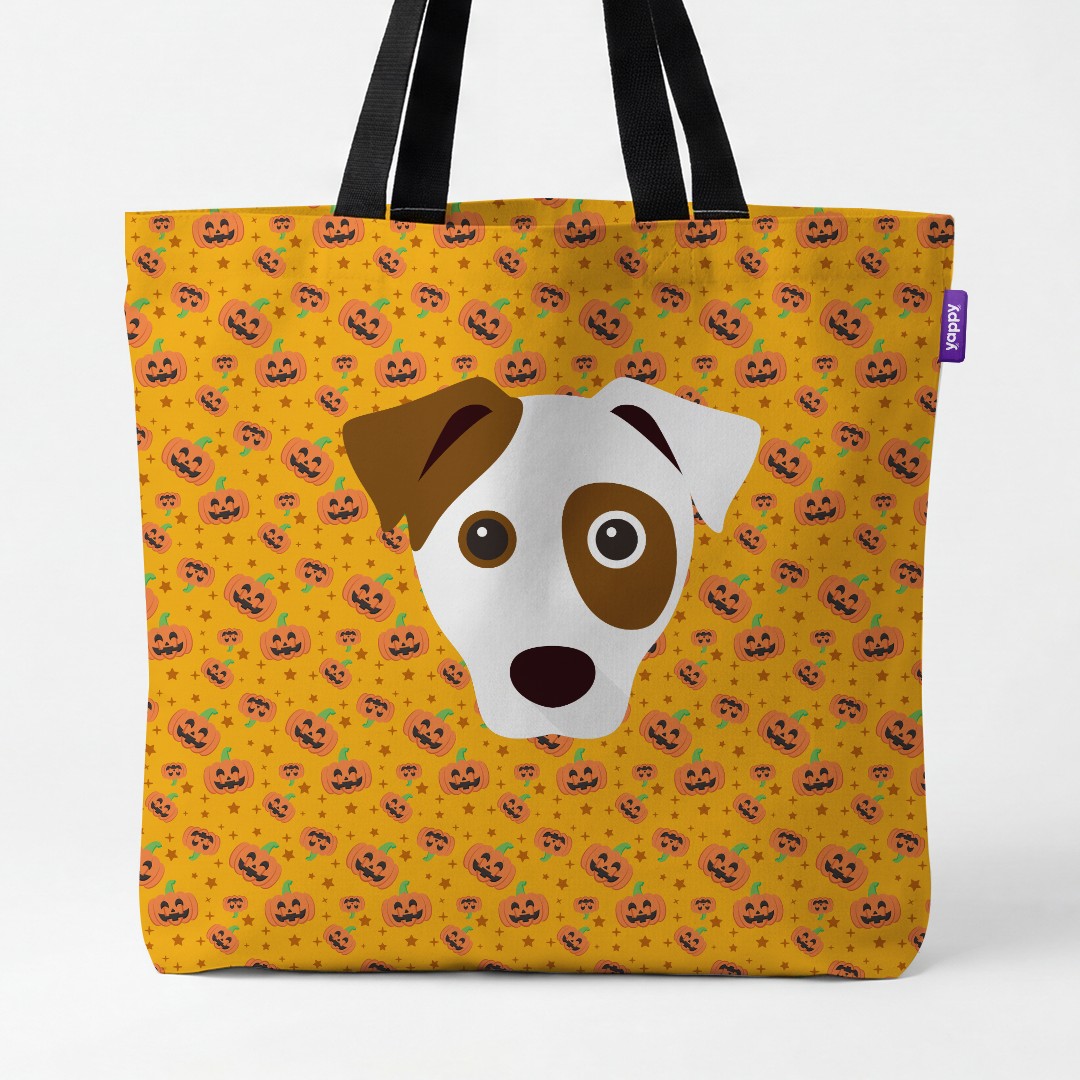 'Happy Pumpkin' - Personalised {breedCommonName} Canvas Bag