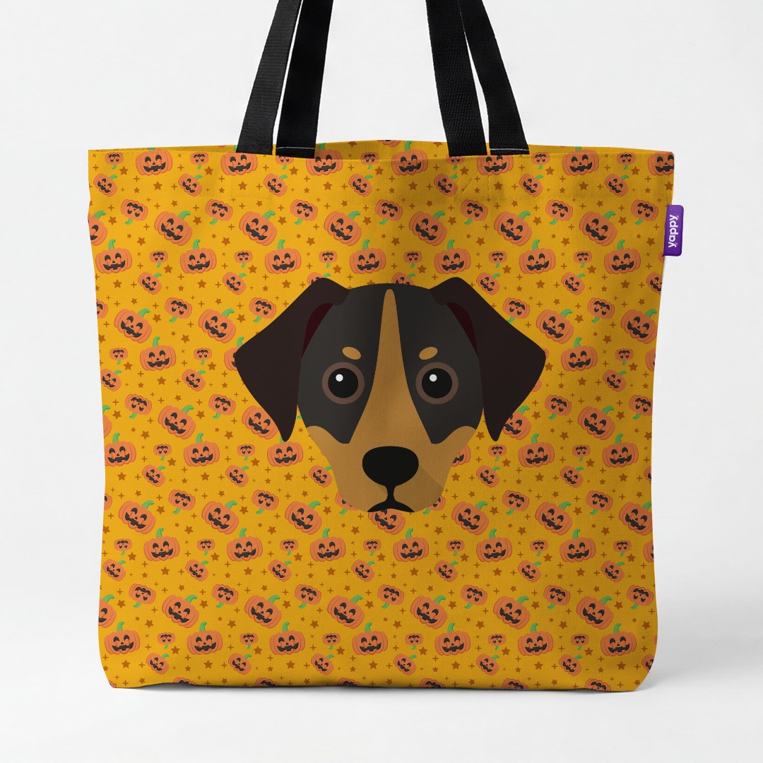 'Happy Pumpkin' - Personalized {breedCommonName} Canvas Bag