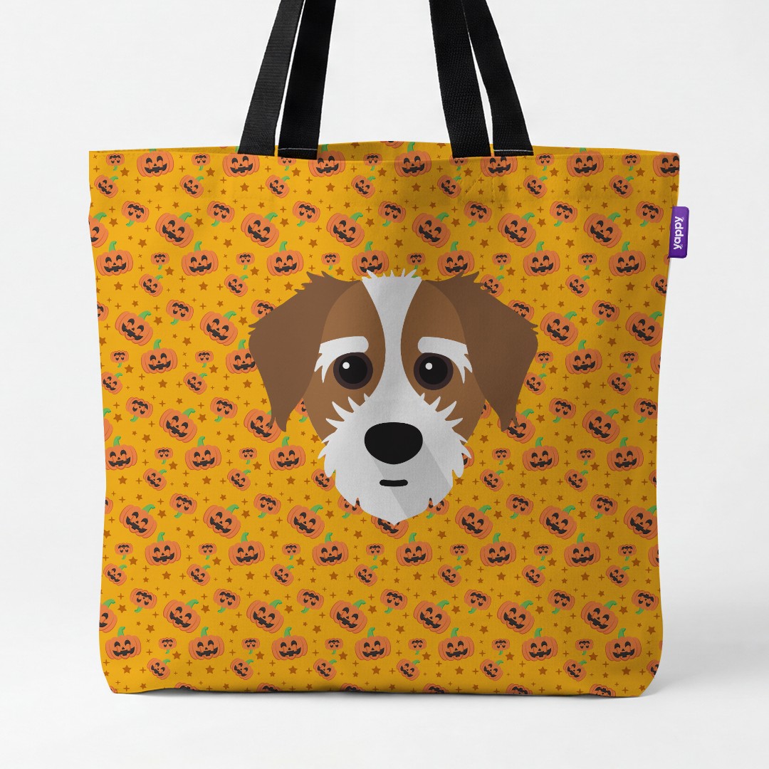 'Happy Pumpkin' - Personalised {breedCommonName} Canvas Bag