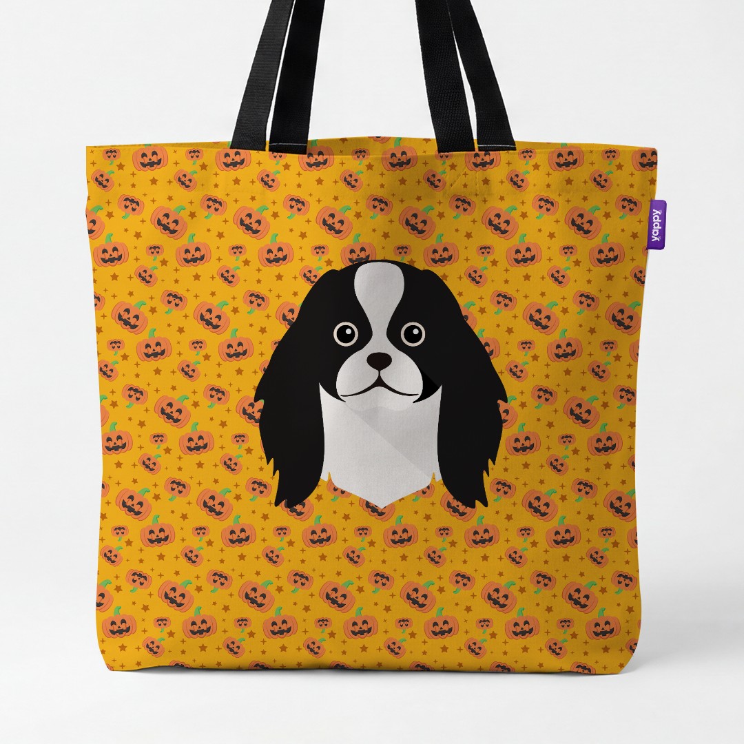 'Happy Pumpkin' - Personalized {breedCommonName} Canvas Bag
