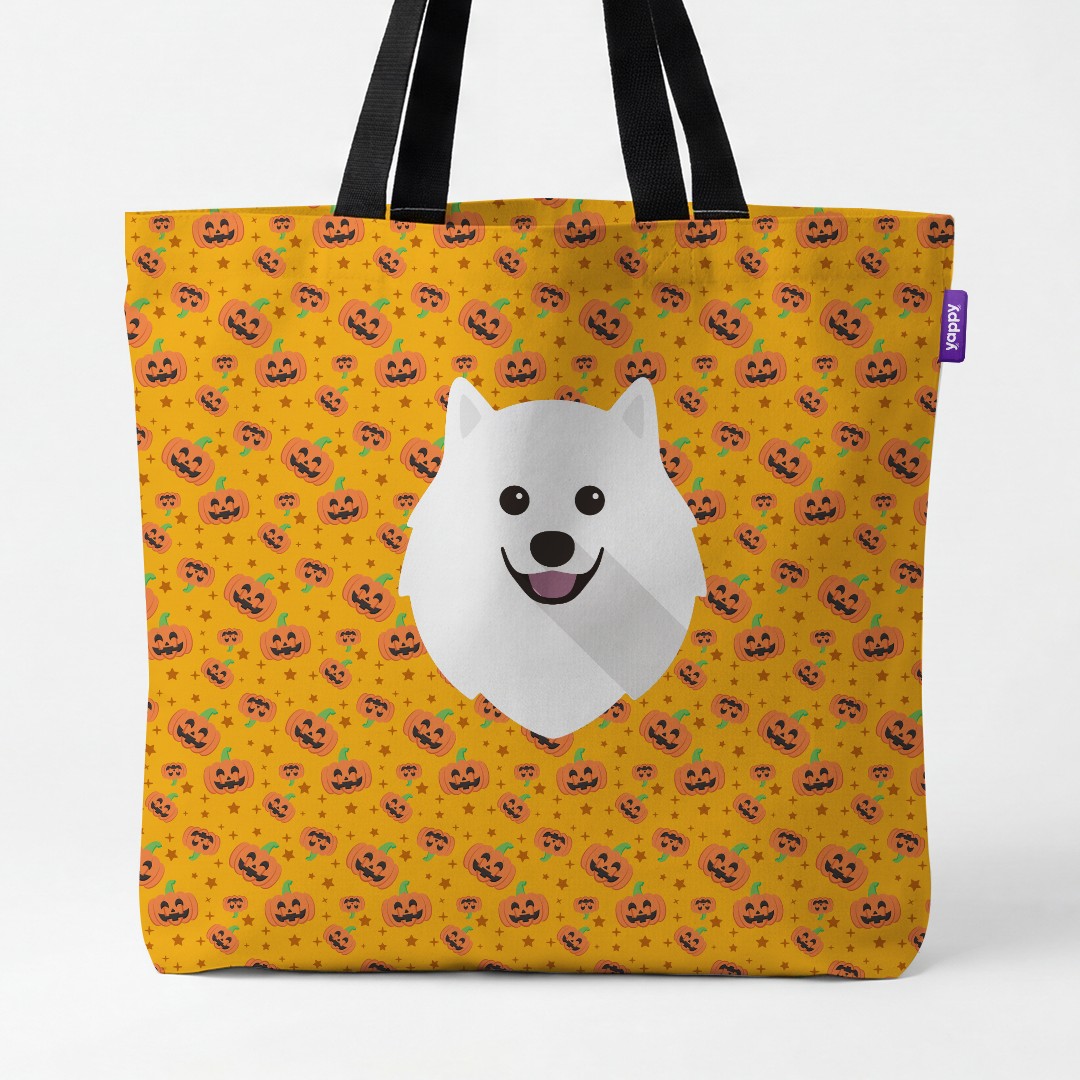 'Happy Pumpkin' - Personalized {breedCommonName} Canvas Bag