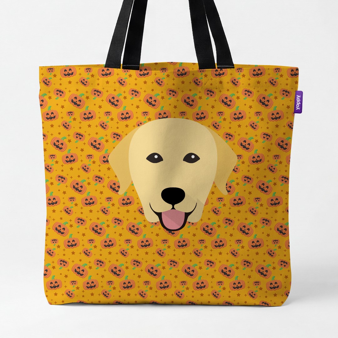 'Happy Pumpkin' - Personalized {breedCommonName} Canvas Bag