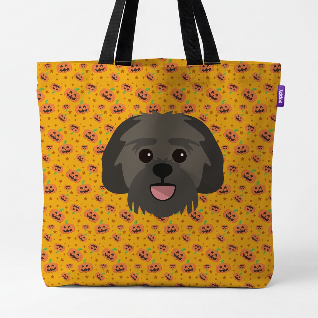 'Happy Pumpkin' - Personalized {breedCommonName} Canvas Bag