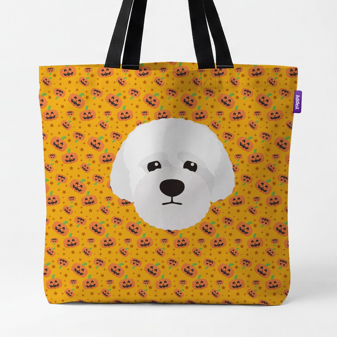 'Happy Pumpkin' - Personalized {breedCommonName} Canvas Bag