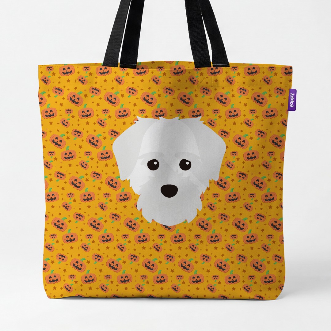 'Happy Pumpkin' - Personalized {breedCommonName} Canvas Bag