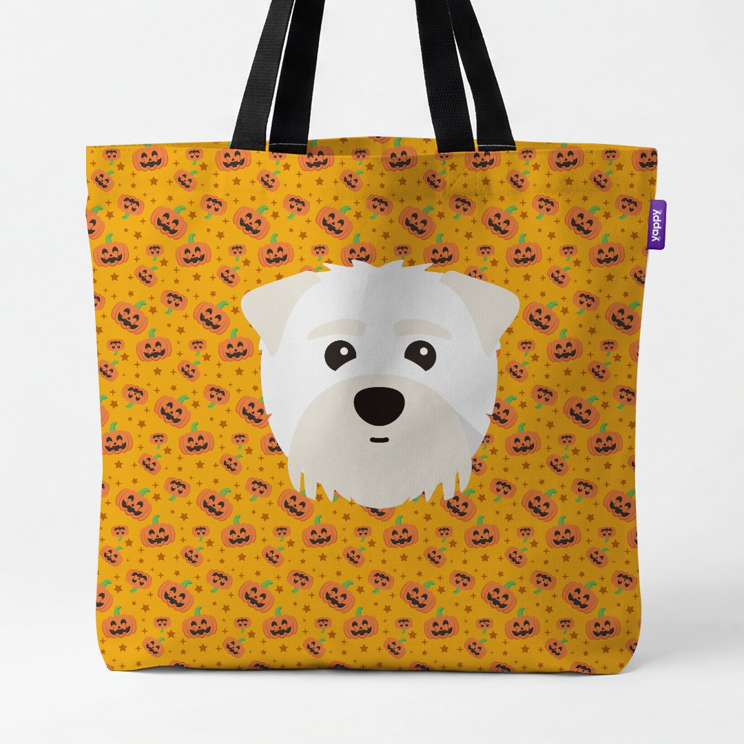 'Happy Pumpkin' - Personalized {breedCommonName} Canvas Bag