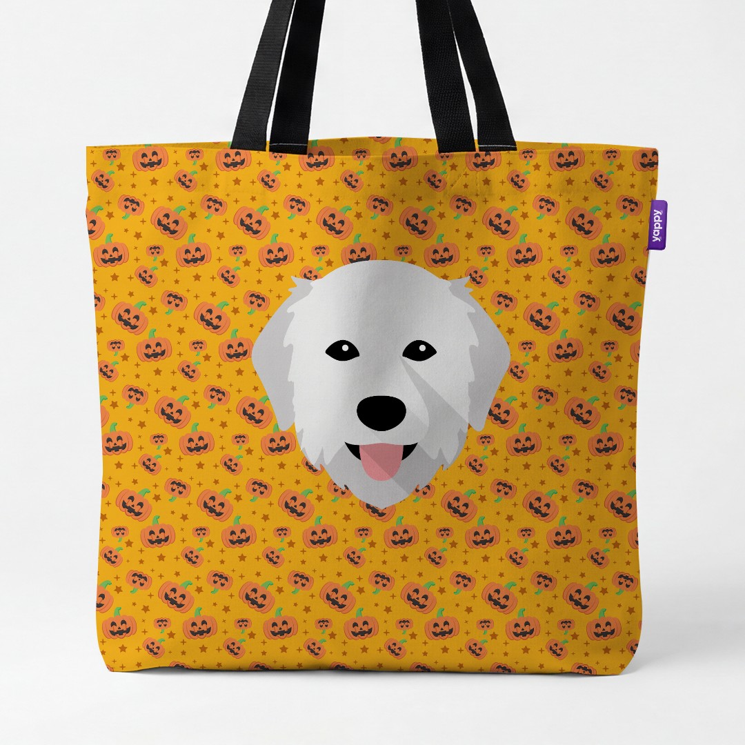 'Happy Pumpkin' - Personalized {breedCommonName} Canvas Bag