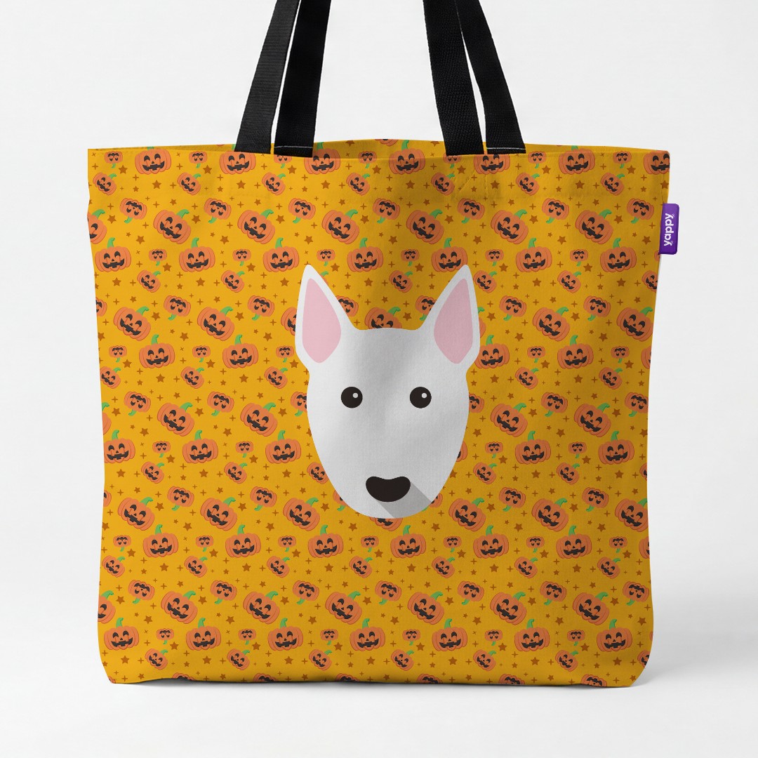 'Happy Pumpkin' - Personalized {breedCommonName} Canvas Bag