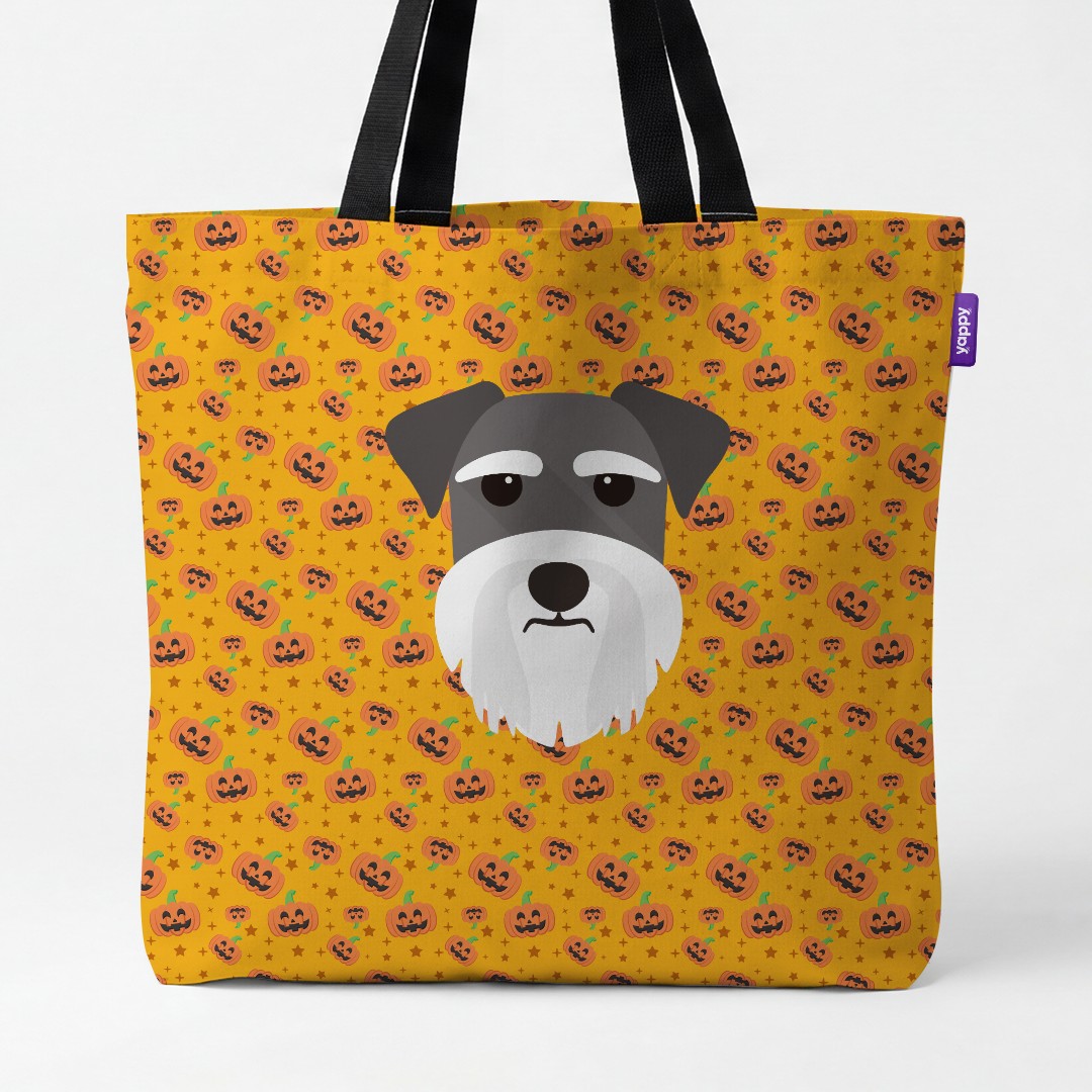 'Happy Pumpkin' - Personalized {breedCommonName} Canvas Bag
