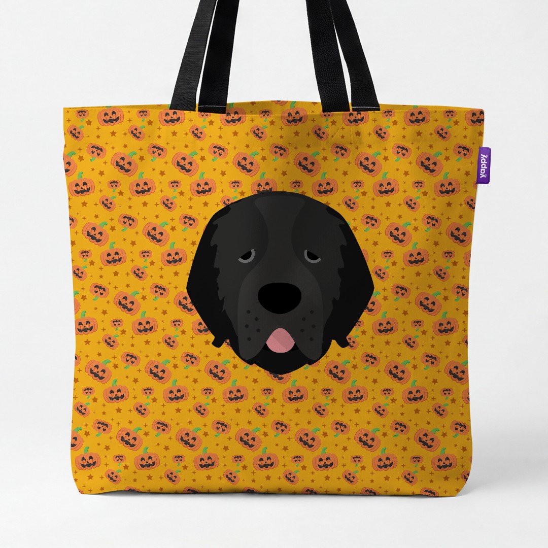 'Happy Pumpkin' - Personalized {breedCommonName} Canvas Bag