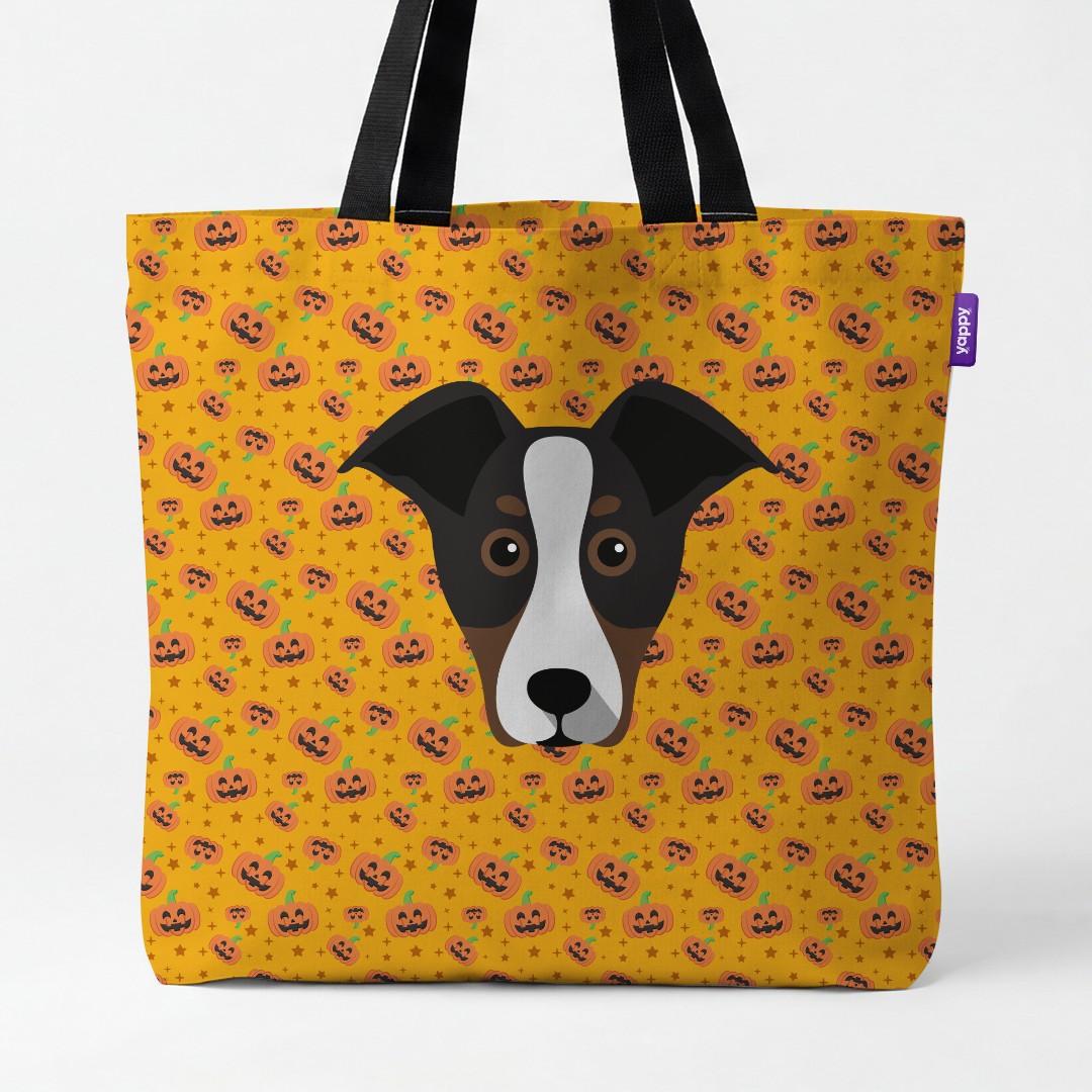 'Happy Pumpkin' - Personalised {breedCommonName} Canvas Bag